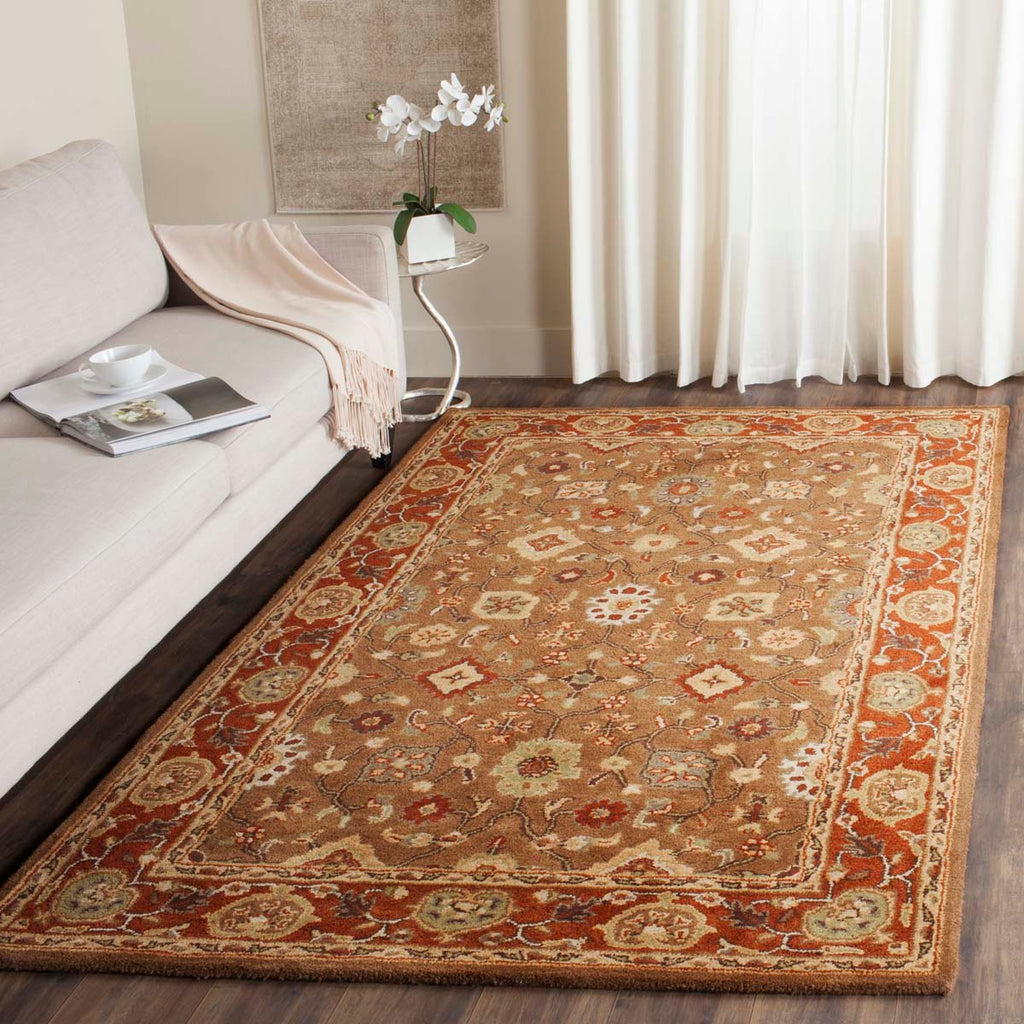 Safavieh Heritage Rug Collection HG952A - Moss / Rust