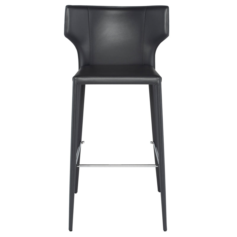 Dark grey discount leather bar stools