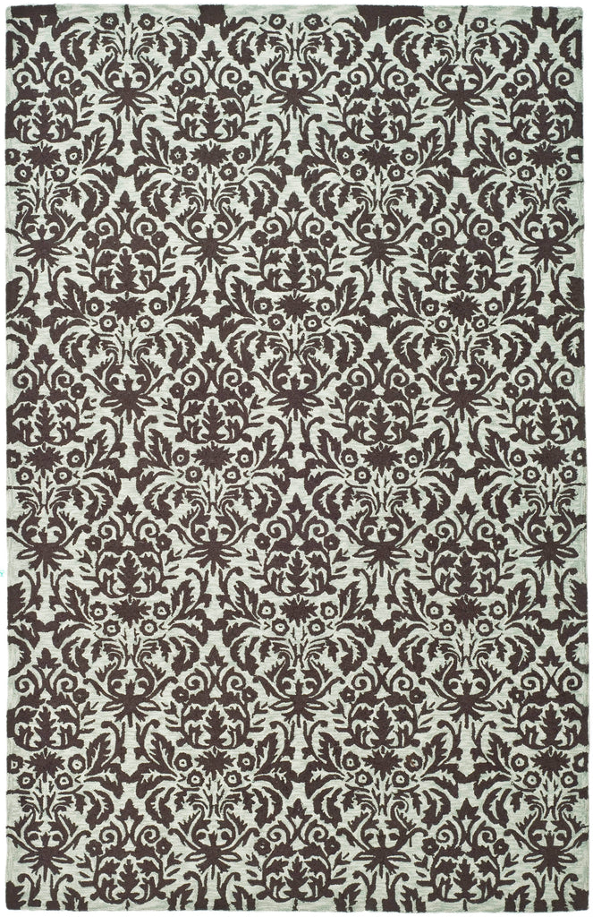 Elegant Area Rug, HK368C, 120 X 180 cm in Sage / Chocolate