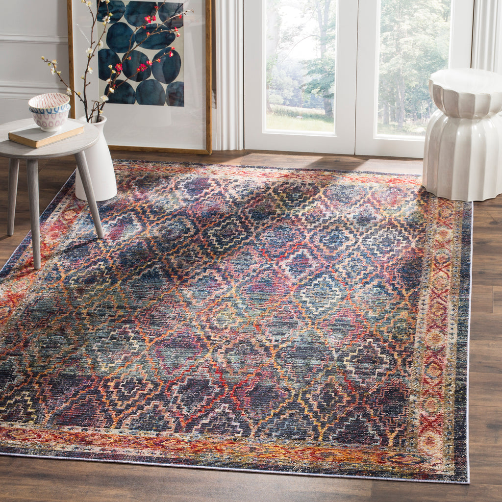 Global Area Rug, HMY407C, 200 X 300 cm in Navy / Gold