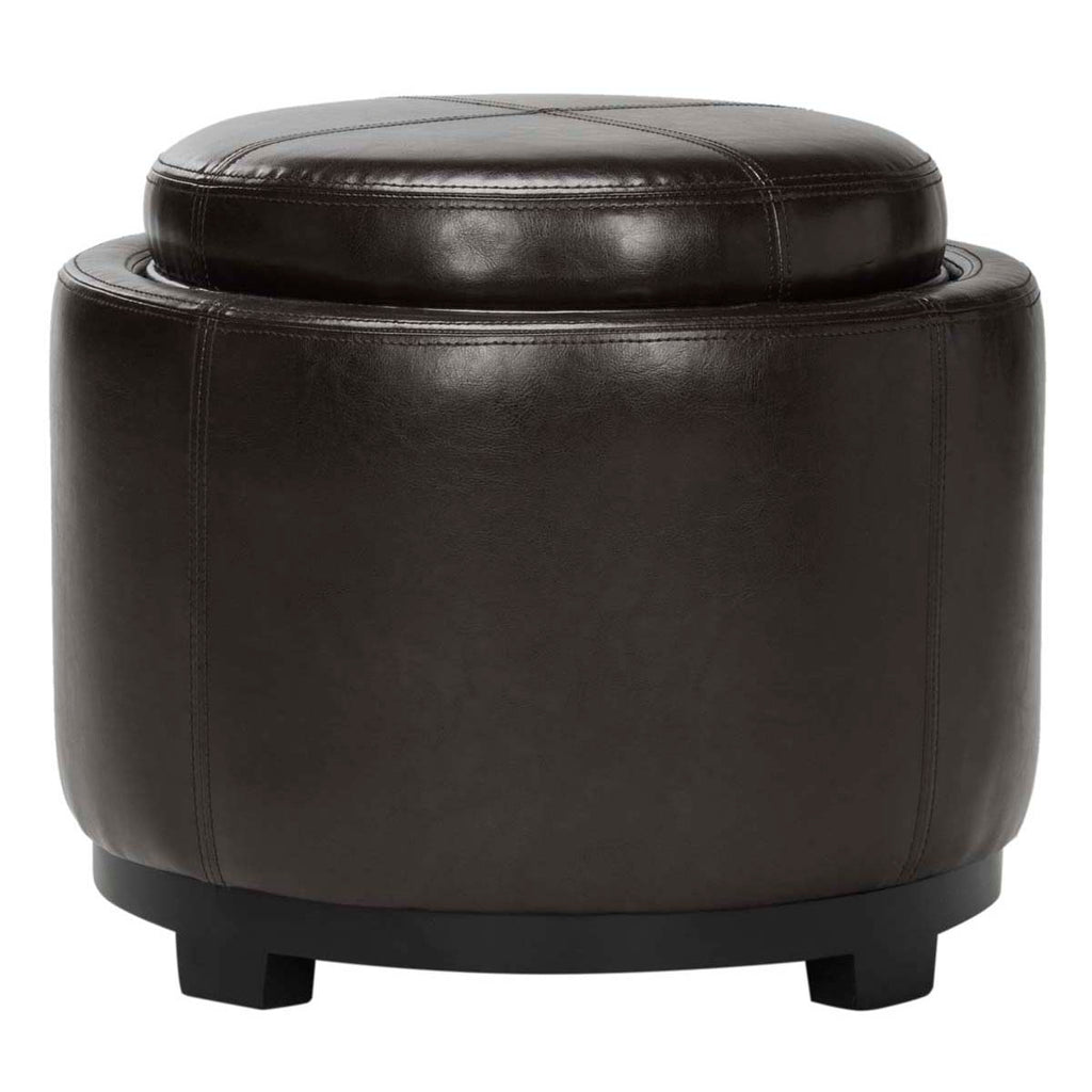 Safavieh Chelsea Round Tray Ottoman - Brown