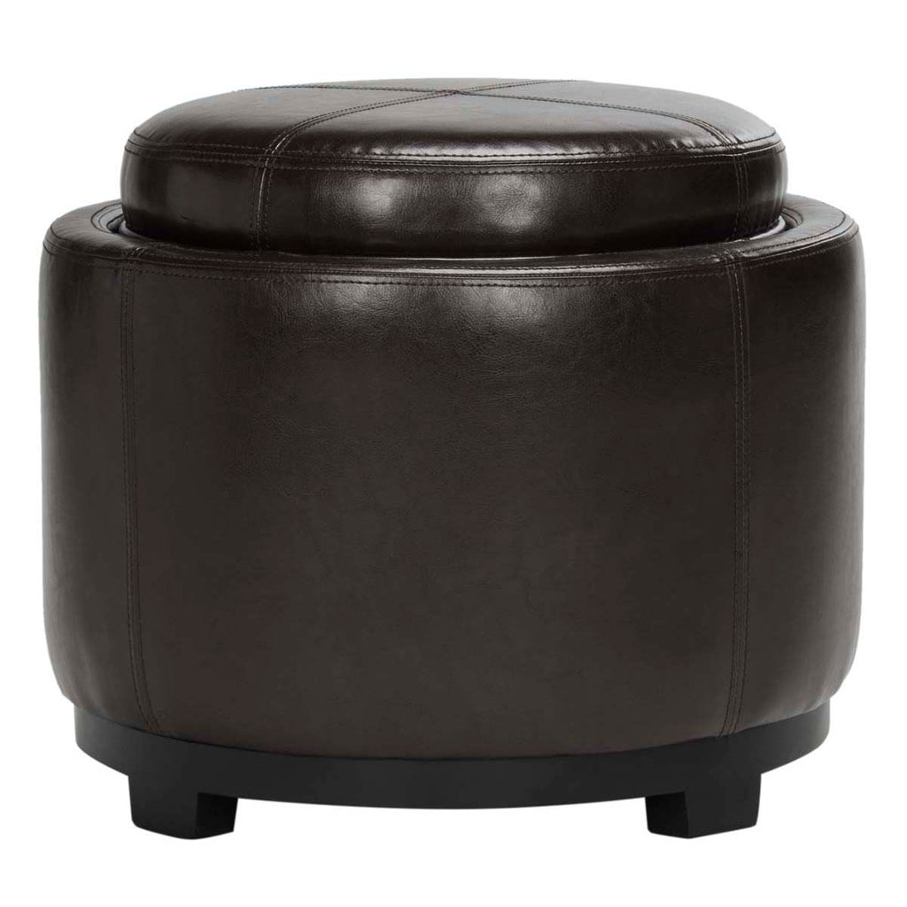 Safavieh Chelsea Round Tray Ottoman - Brown