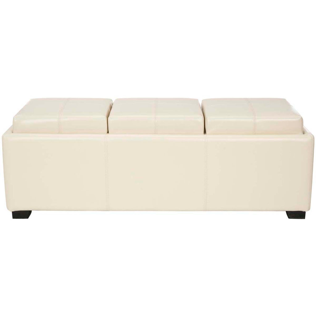 Safavieh Harrison Triple Tray Ottoman - Flat Cream
