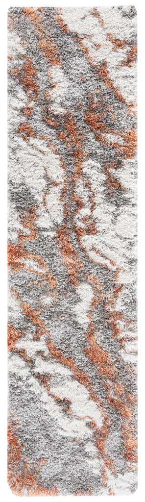 Safavieh Horizon Shag Rug Collection: HZN890P-2 - Grey / Rust