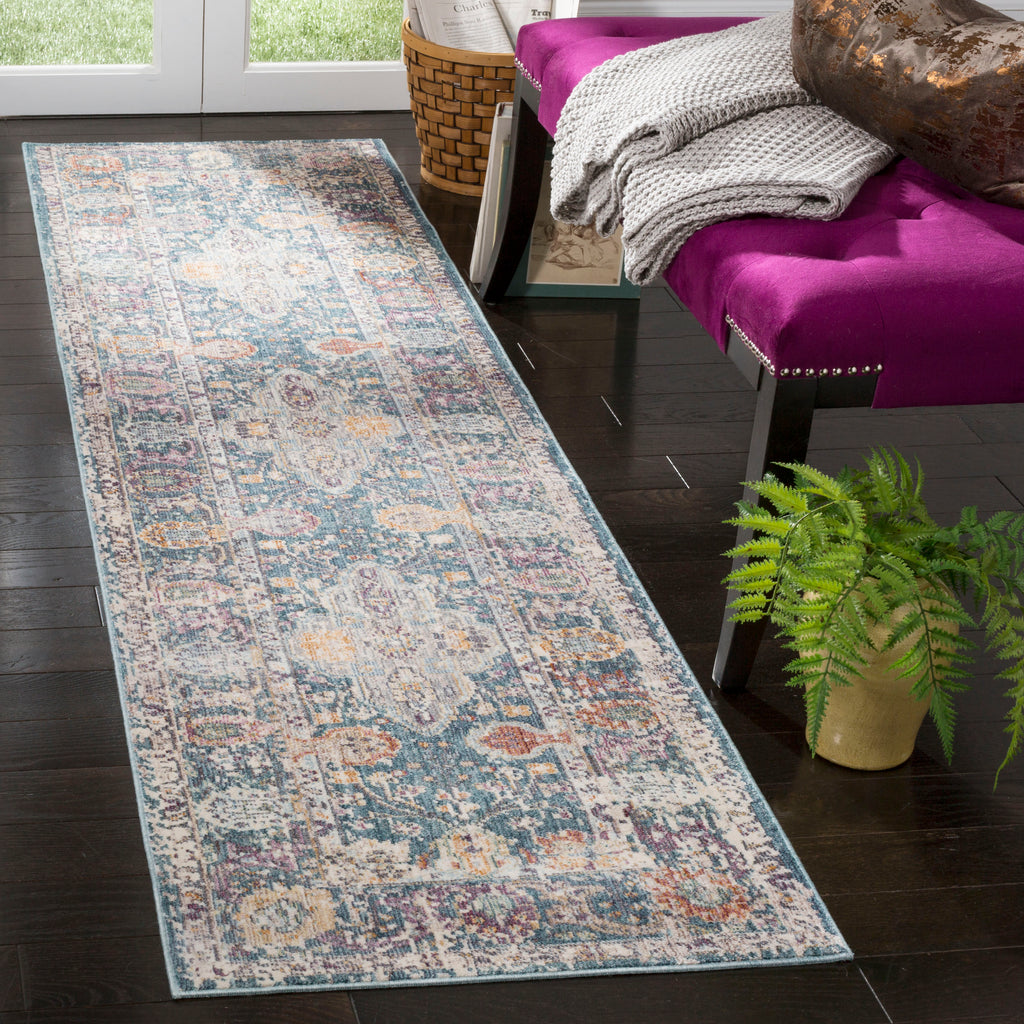 Safavieh Illusion Rug Collection ILL704K - Teal / Cream