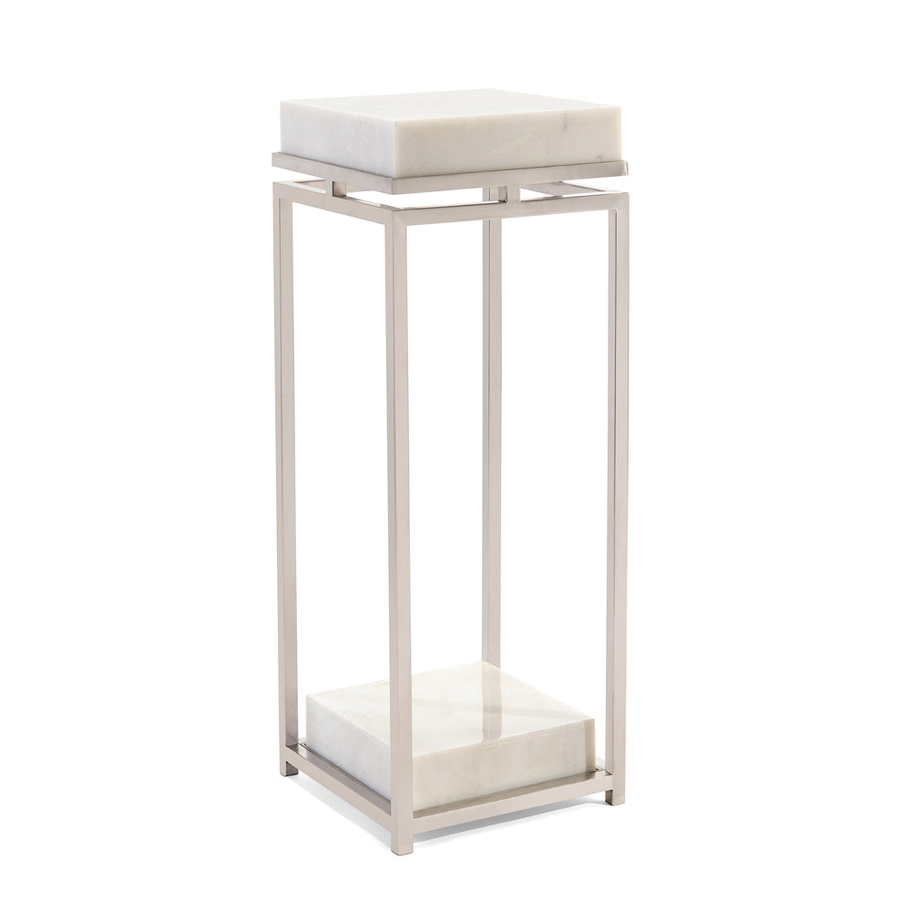 Elegant Stainless Steel And Marble Pedestal | John-Richard - JFD-0146