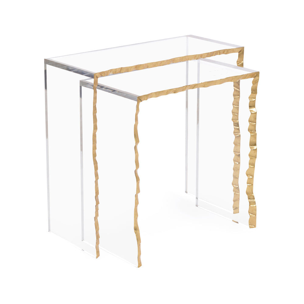 Gold-Leaf Edge Nesting Tables (Set of Two) | John-Richard - JFD-0269S2