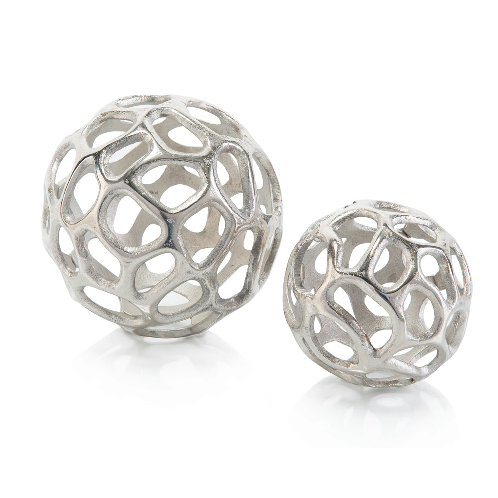 Set Of Two Silver Balls With Holes | John-Richard - JRA-10356S2