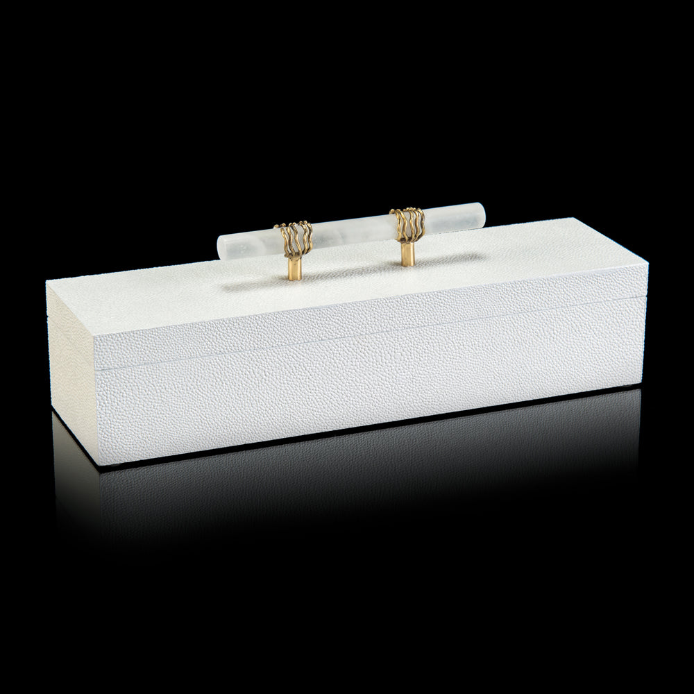 White Box With Alabaster Handle | John-Richard - JRA-11036