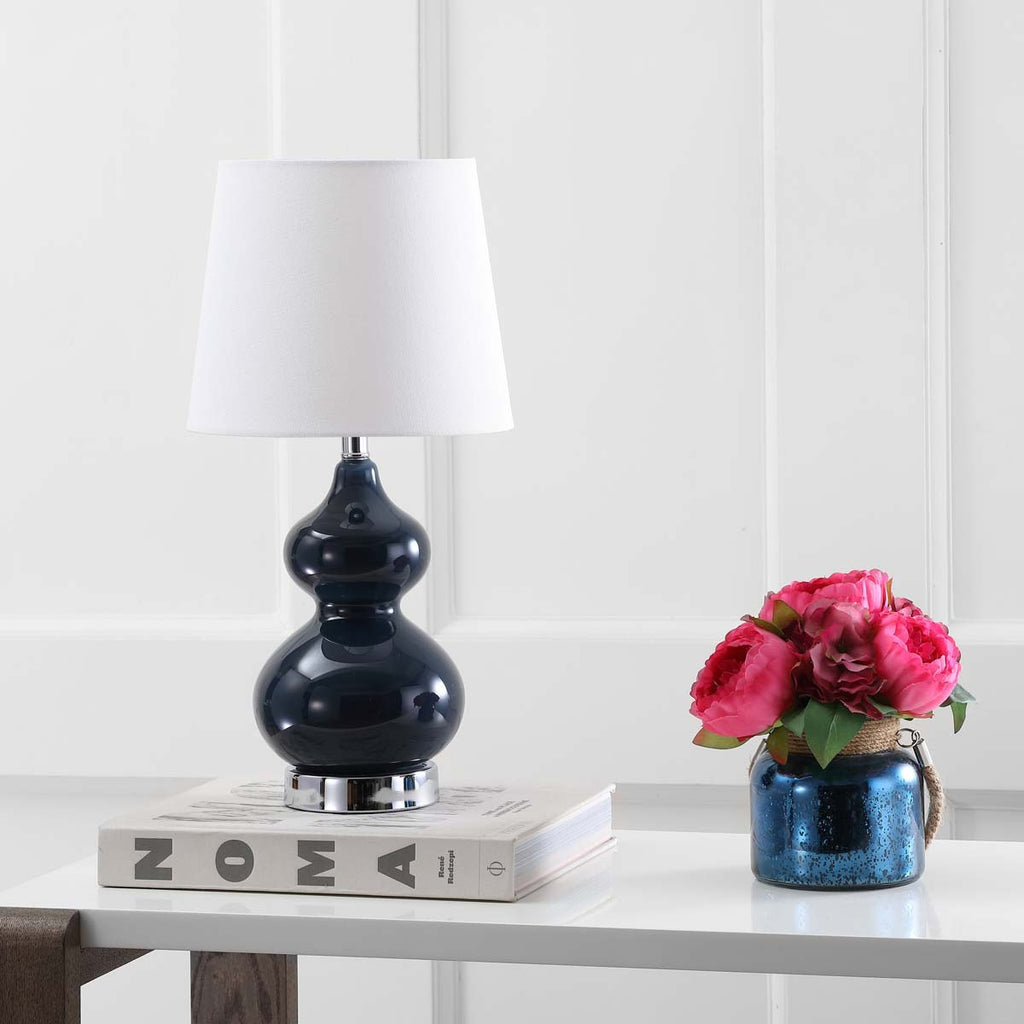 Safavieh Eva Double Mini Table Lamp-Navy