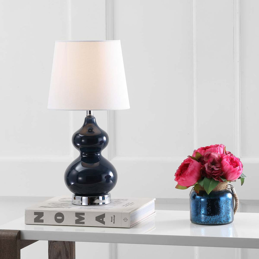 Safavieh Eva Double Mini Table Lamp-Navy