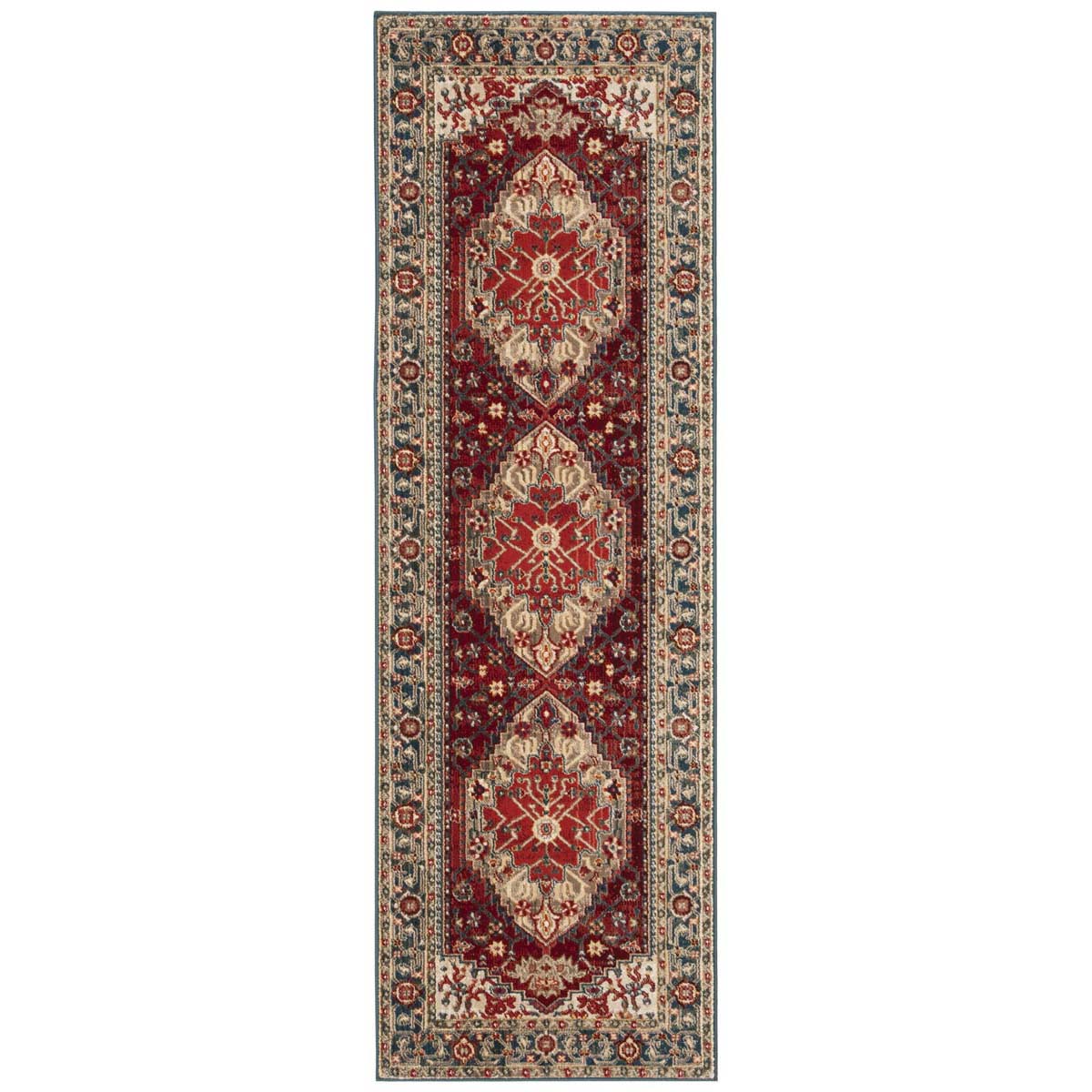 Safavieh Kashan Collection KSN306M Blue / Red Rug - 2' 6 x 8