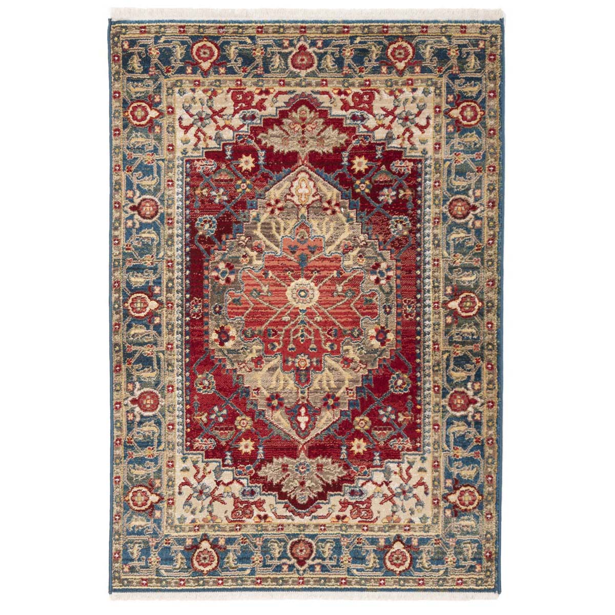 Safavieh Kashan Collection KSN306M Blue / Red Rug - 2' 6 x 8