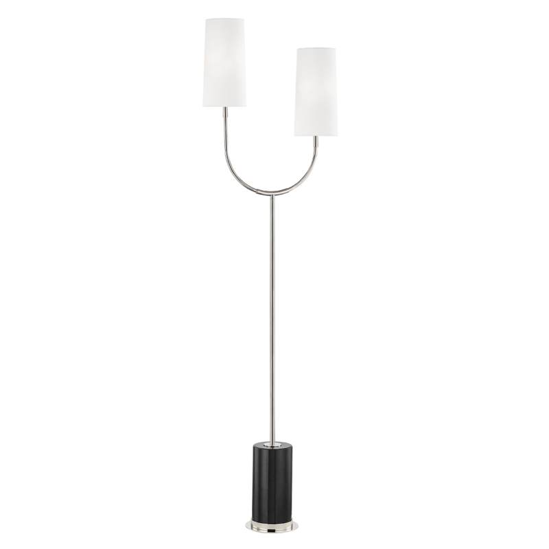 Hudson Valley Lighting 2 Light Marble Floor Lamp - Polished Nickel