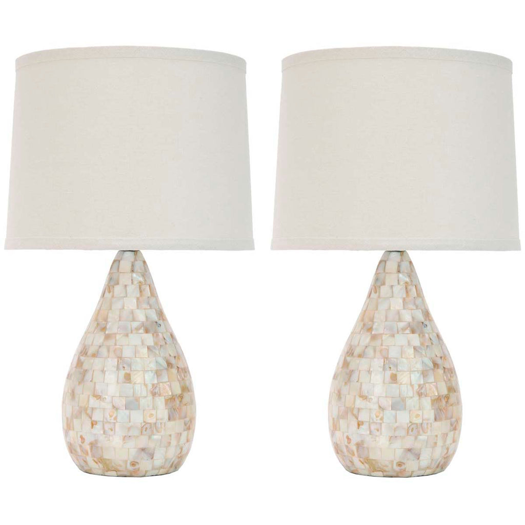 Safavieh Lauralie 20.5 Inch H Ivory Capiz Shell Lamp-Ivory (Set of 2)