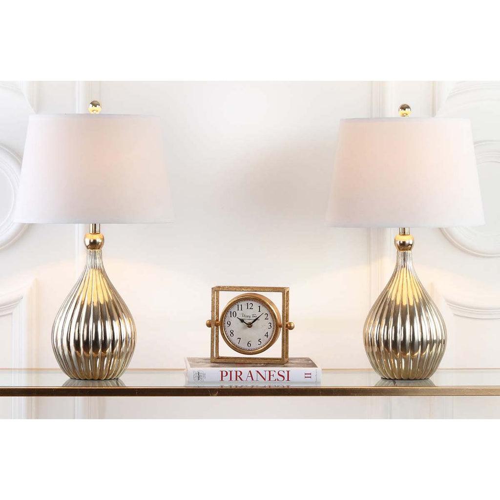 Safavieh Elli 26 Inch H Champagne Gourd Lamp-Champagne (Set of 2)