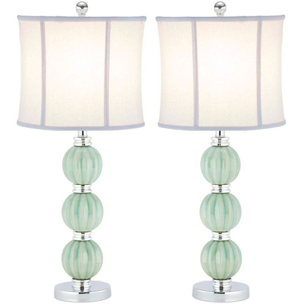 Safavieh Stephanie 28 Inch H Green Globe Lamp-Green (Set of 2)