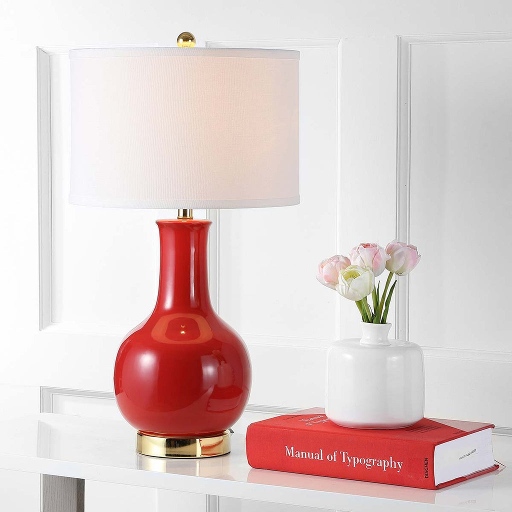 Safavieh Red 27.5 Inch H Ceramic Paris Lamp-Red