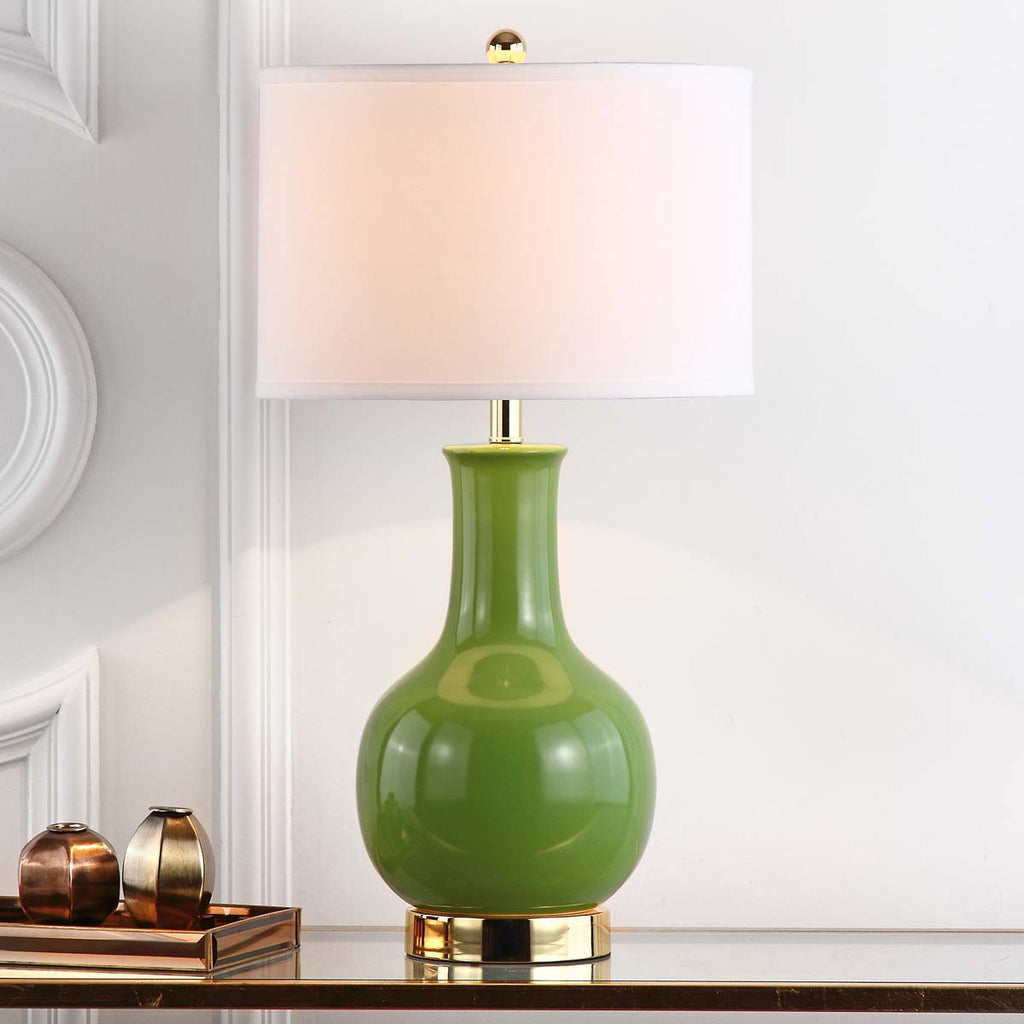 Safavieh Green 27.5 Inch H Ceramic Paris Lamp-Green