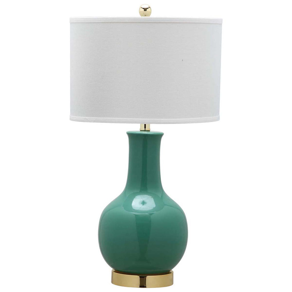 Safavieh Emerald 27.5 Inch H Ceramic Paris Lamp-Emerald