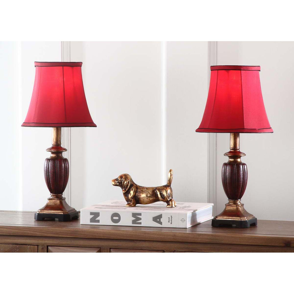 Safavieh Hermione 17 Inch H Urn Lamp-Red (Set of 2)