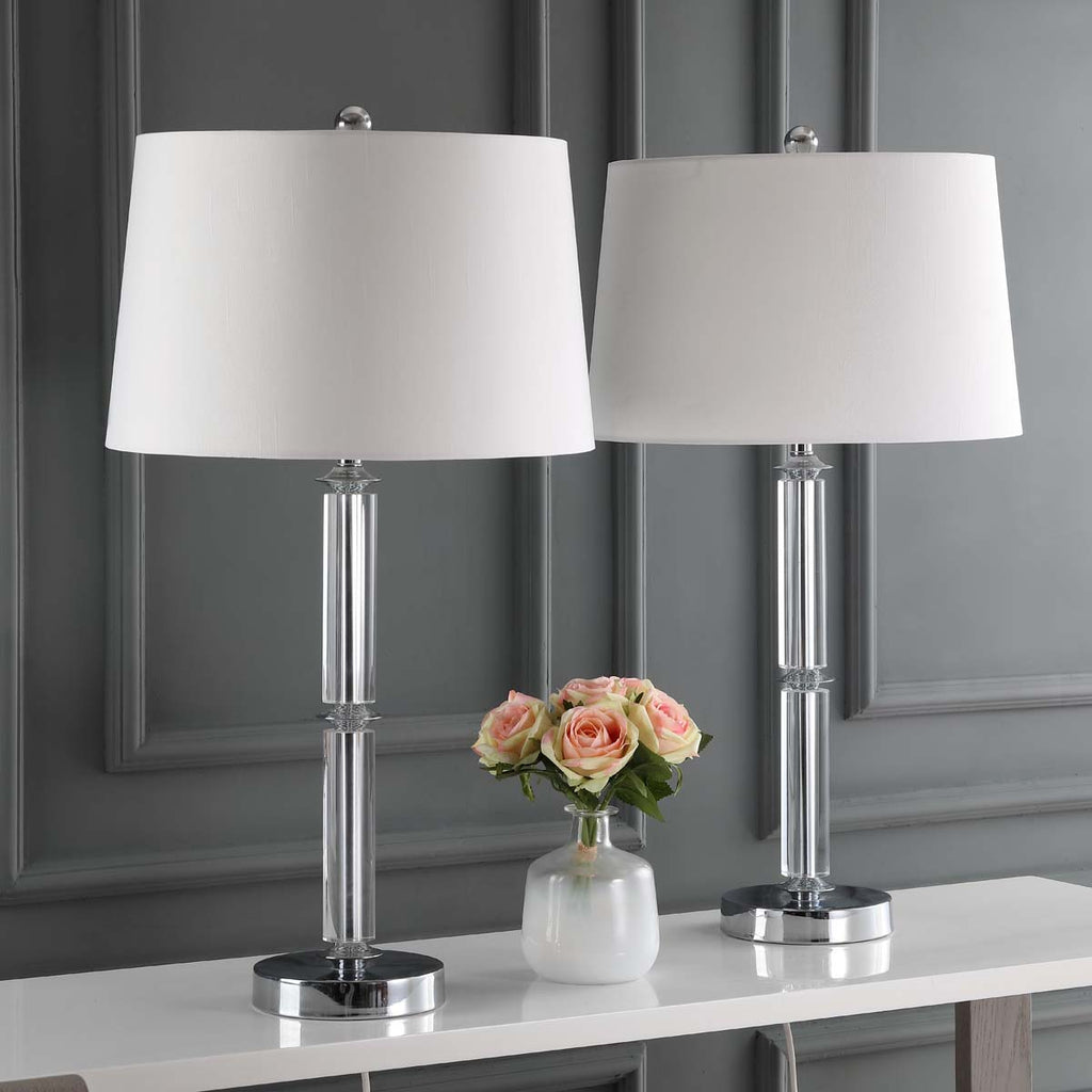 Safavieh Vendome 28.5 Inch H Crystal Table Lamp-Clear (Set of 2)