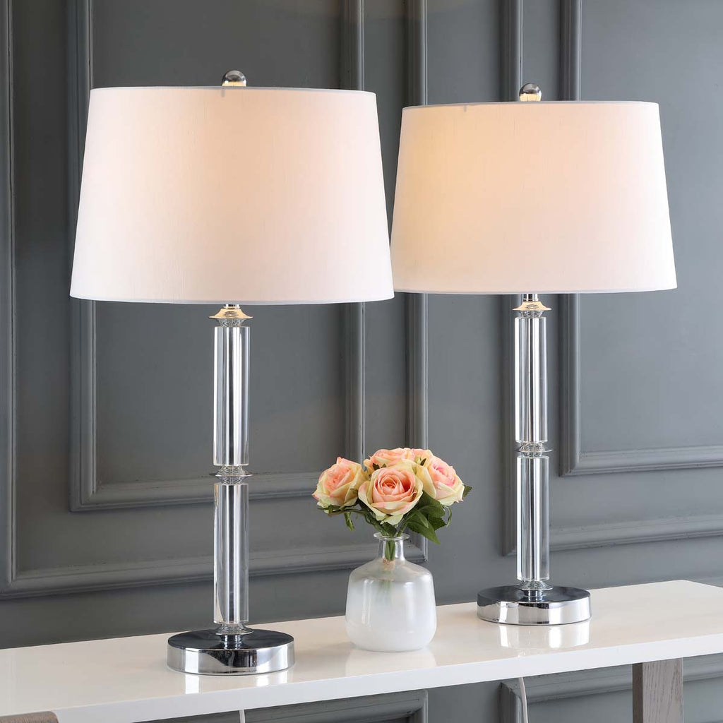 Safavieh Vendome 28.5 Inch H Crystal Table Lamp-Clear (Set of 2)