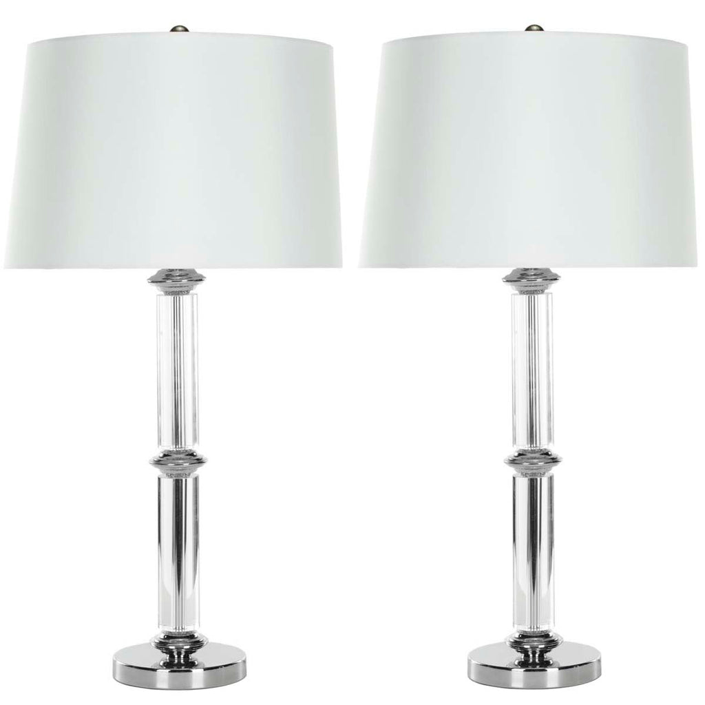 Safavieh Vendome 28.5 Inch H Crystal Table Lamp-Clear (Set of 2)