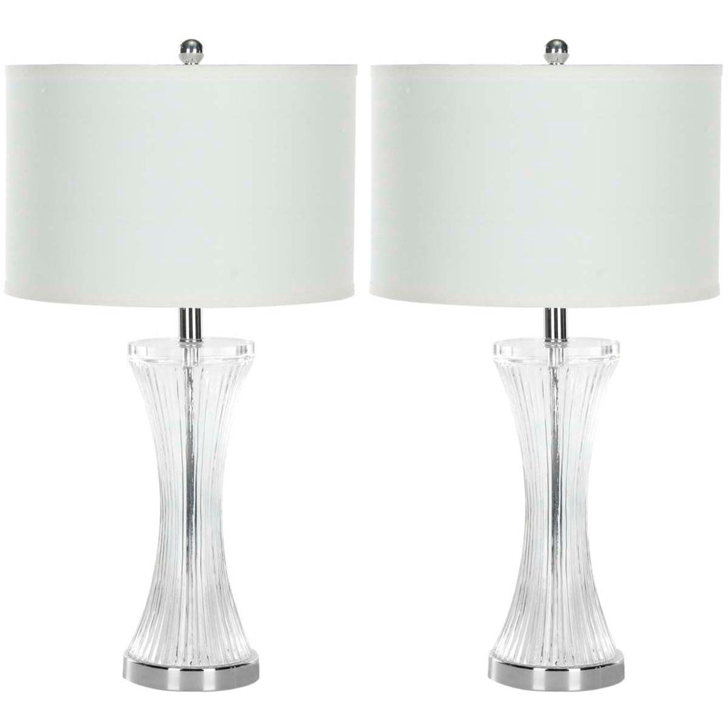 Safavieh Zelda 25 Inch H Glass Table Lamp-Clear (Set of 2)