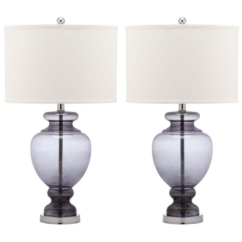 Safavieh Morocco Grey 27 Inch H Glass Table Lamp-Smoking Grey (Set of 2)