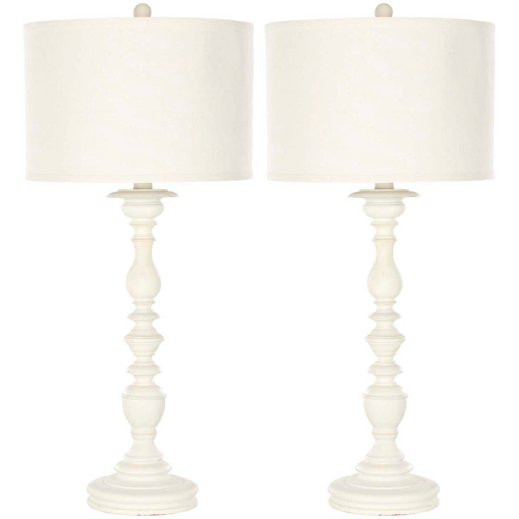 Safavieh Mamie 32.5 Inch H Cream Candlestick Lamp-Cream (Set of 2)