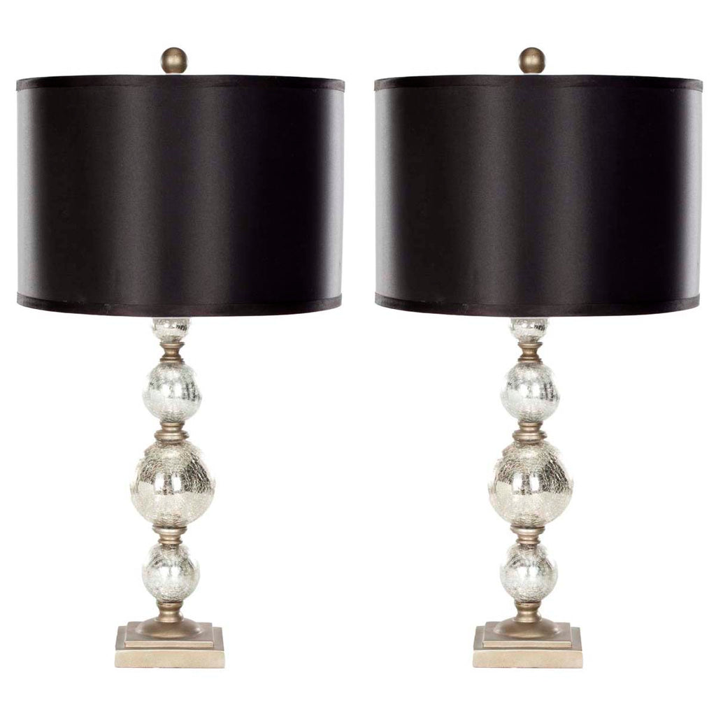 Safavieh Nettie 27 Inch H Mercury Glass Table Lamp-Ivory/Silver (Set of 2)