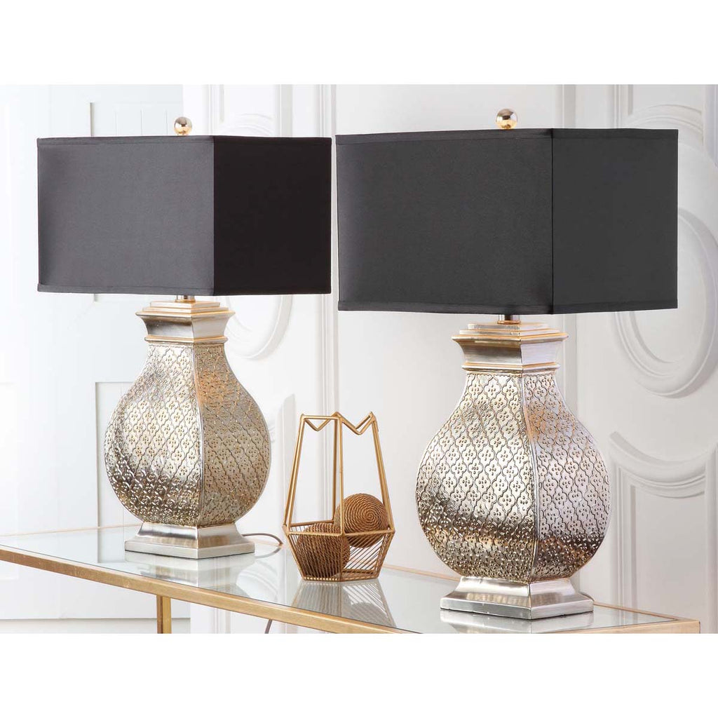 Safavieh Malaga 29 Inch H Silver Table Lamp-Antique Silver (Set of 2)