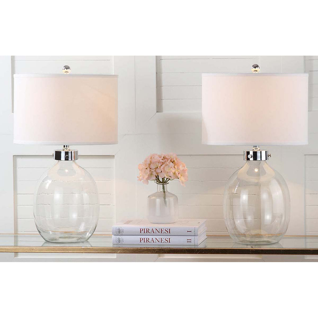 Safavieh Neville 26 Inch H Clear Glass Table Lamp-Clear (Set of 2)