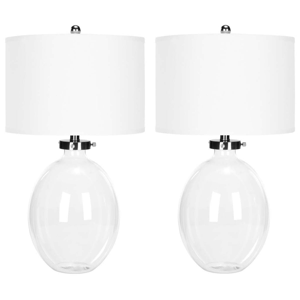 Safavieh Neville 26 Inch H Clear Glass Table Lamp-Clear (Set of 2)