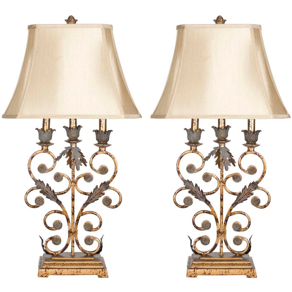 Safavieh Lucia 32.5 Inch H Table Lamp-Gold (Set of 2)