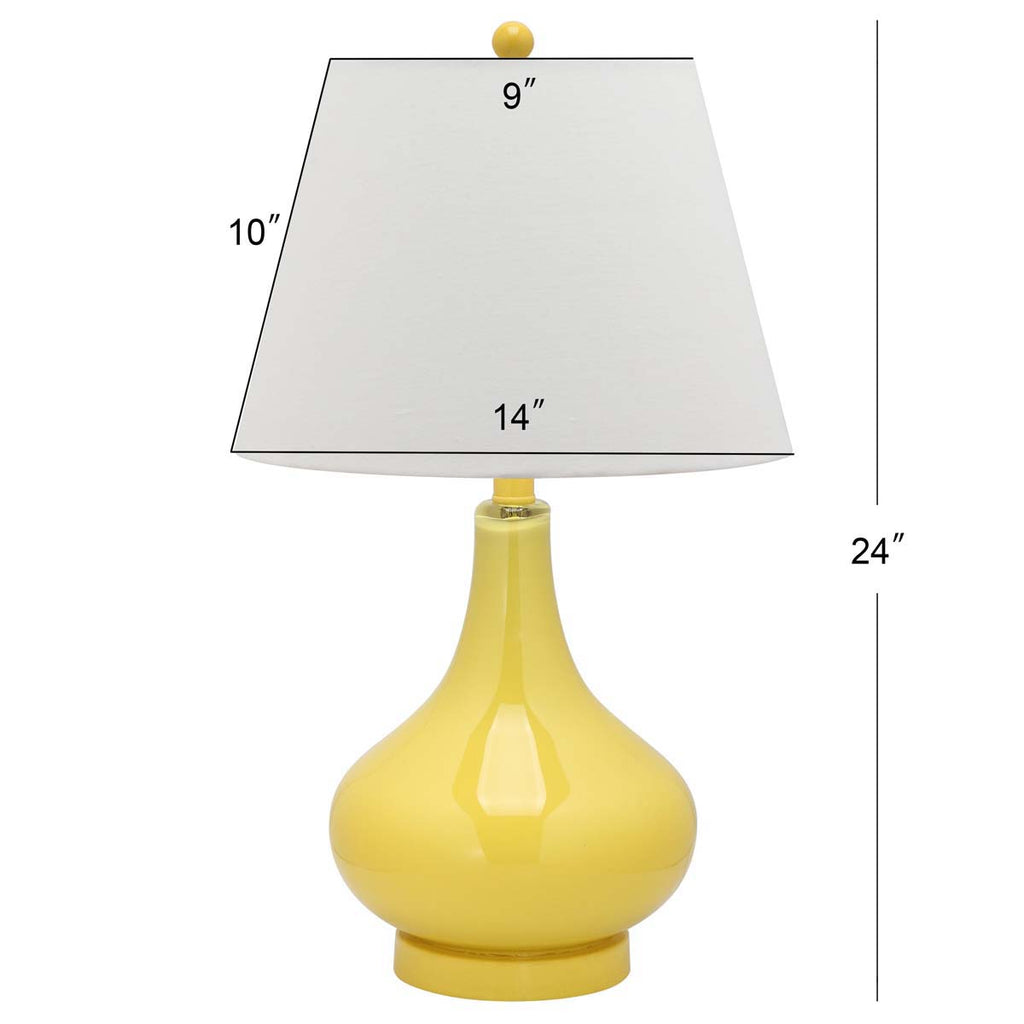 Safavieh Amy 24 Inch H Gourd Glass Lamp - Yellow (Set of 2)