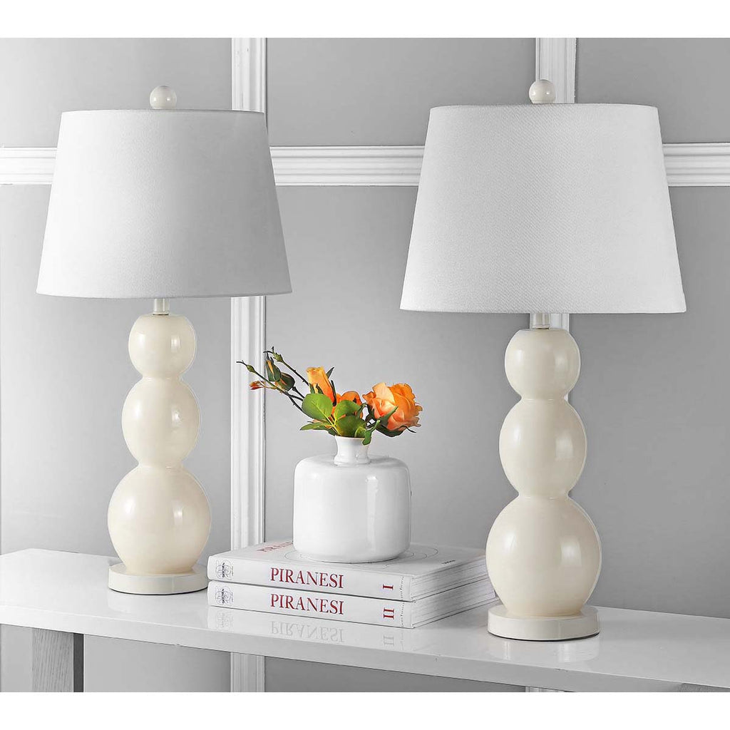 Safavieh Jayne 26.5 Inch H Three Sphere Glass Lamp - Light Grey (Set of 2)