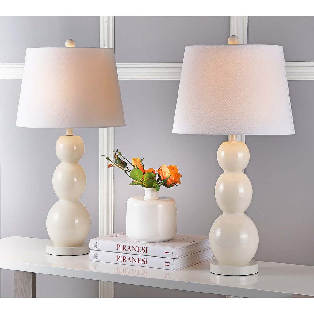 Safavieh Jayne 26.5 Inch H Three Sphere Glass Lamp - Light Grey (Set of 2)