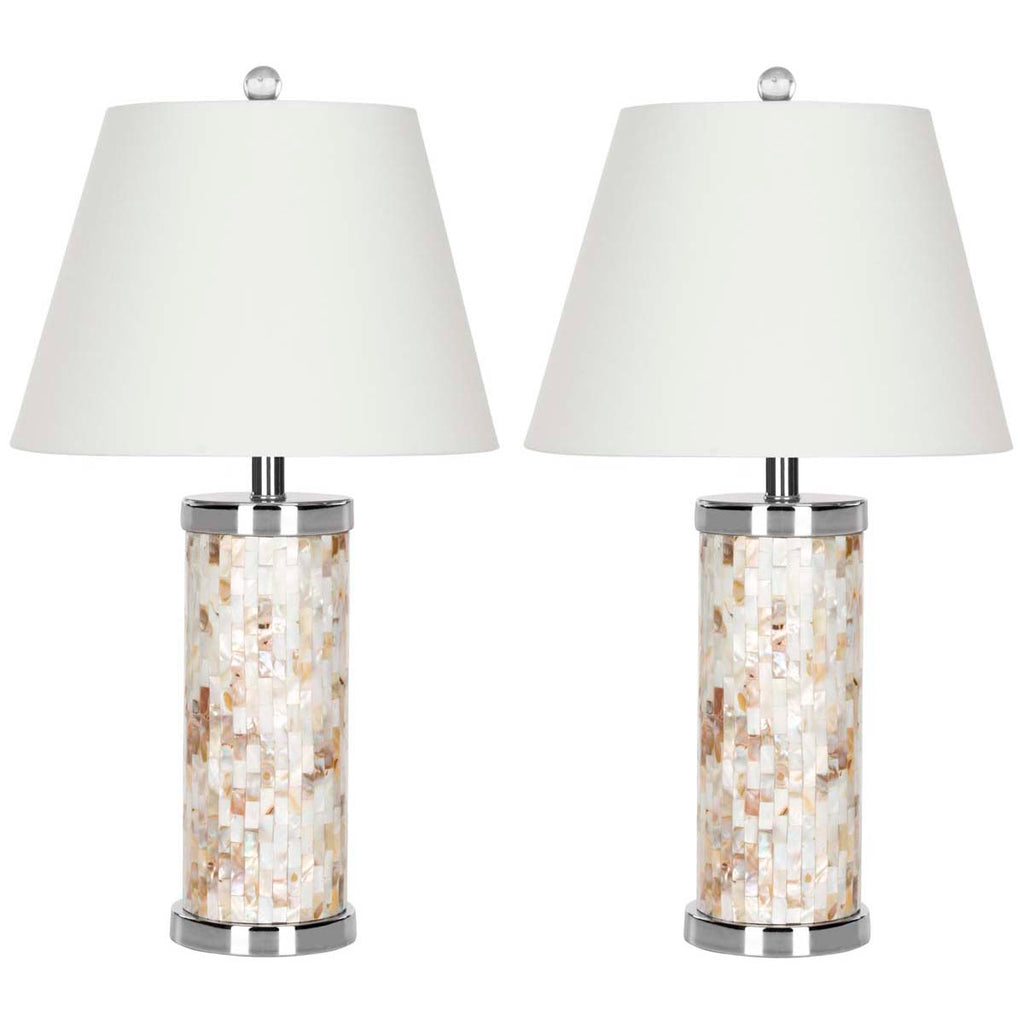 Safavieh Diana 25 Inch H Shell Table Lamp-Cream (Set of 2)