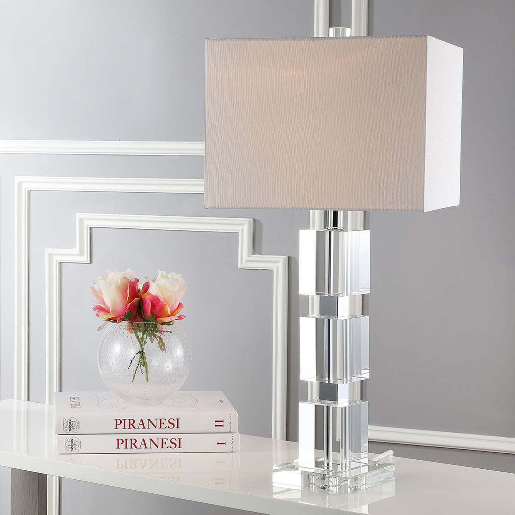 Safavieh Ice 28 Inch H Palace Crystal Cube Lamp-Clear