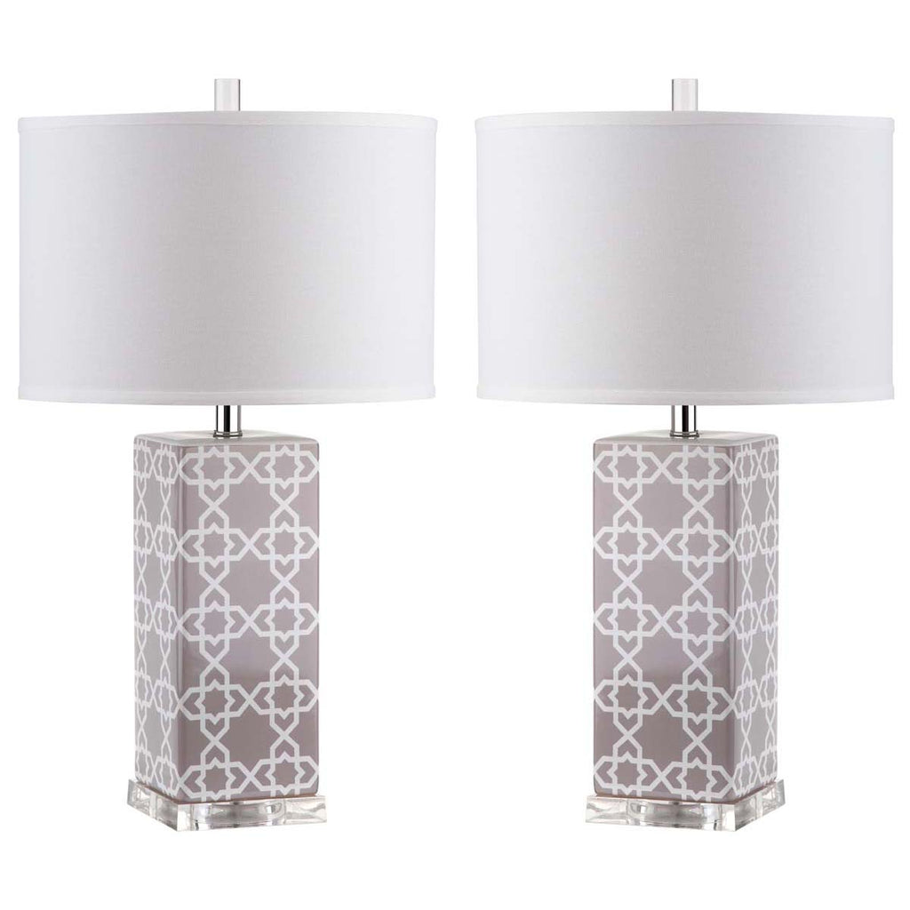 Safavieh Quatrefoil 27 Inch H Table Lamp-Grey (Set of 2)