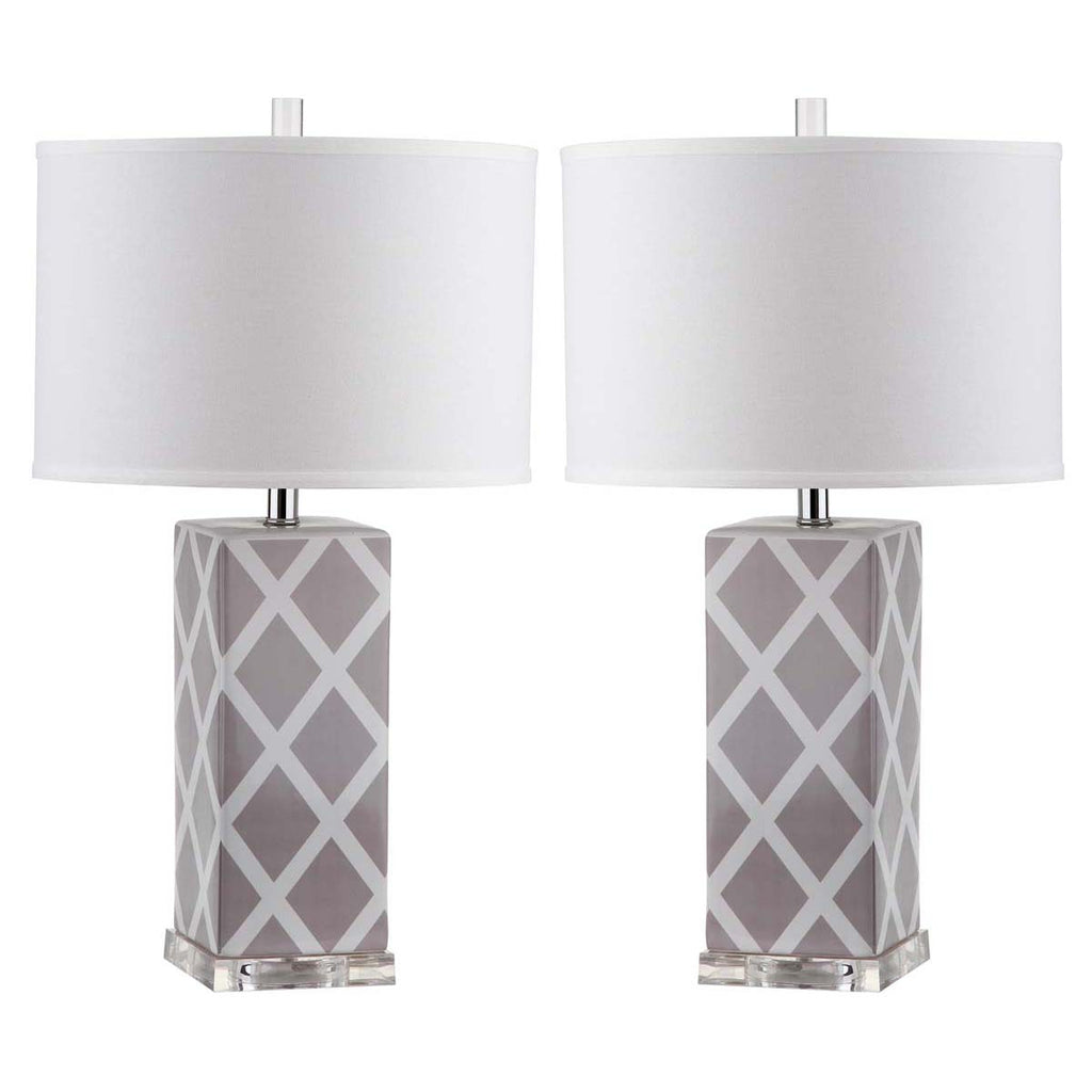 Safavieh Garden 27 Inch H Lattice Table Lamp-Grey (Set of 2)