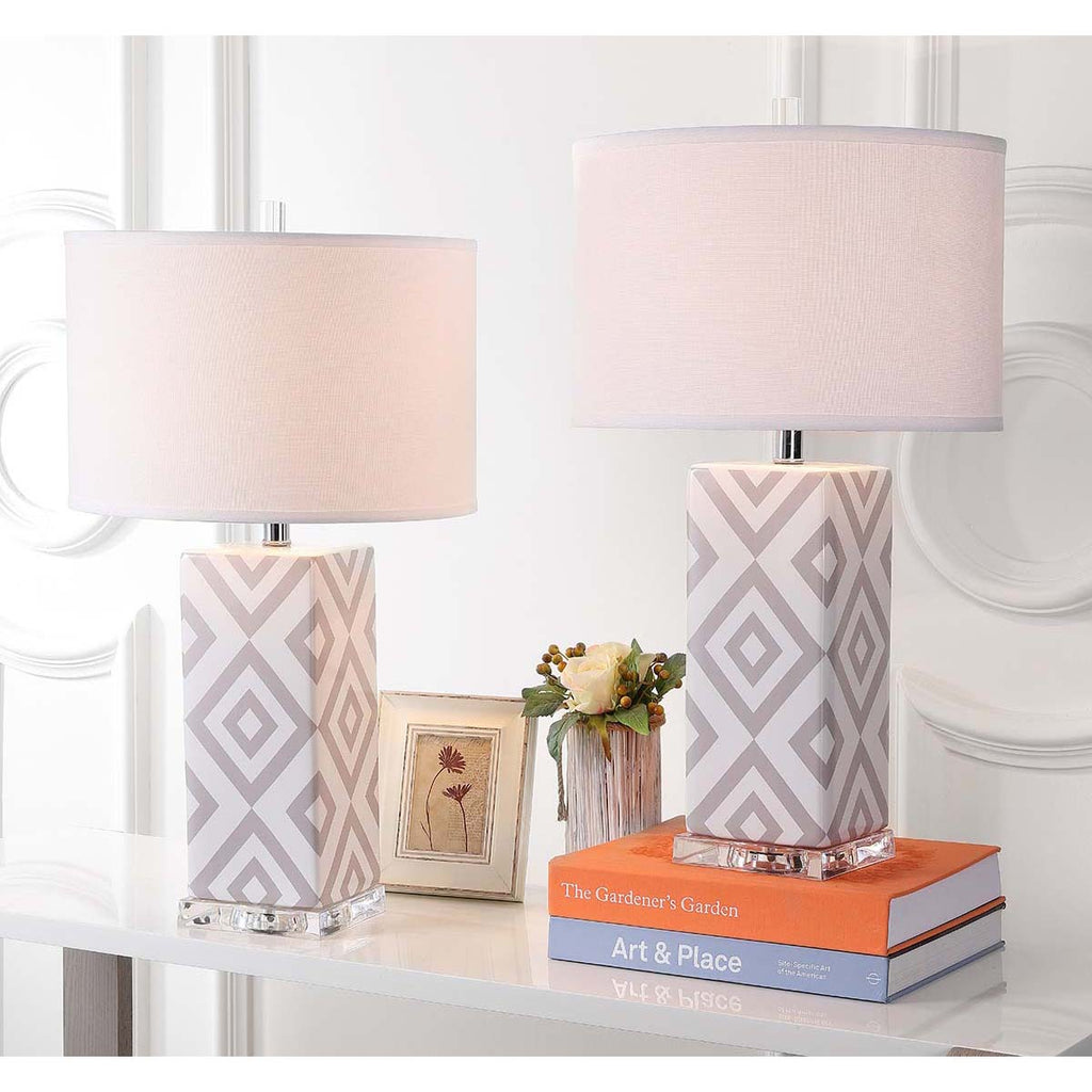 Safavieh Diamonds 27 Inch H Table Lamp-Grey (Set of 2)