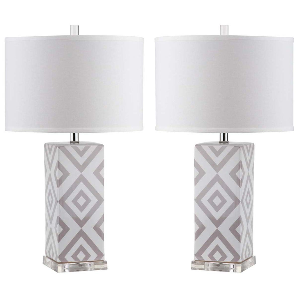 Safavieh Diamonds 27 Inch H Table Lamp-Grey (Set of 2)