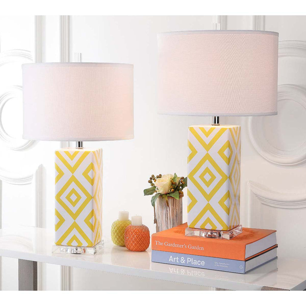 Safavieh Diamonds 27 Inch H Table Lamp-Yellow (Set of 2)