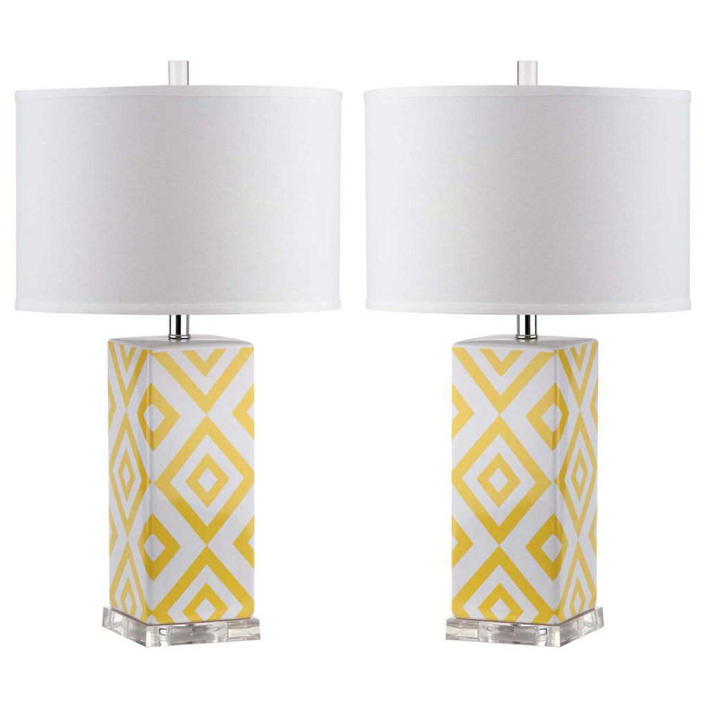 Safavieh Diamonds 27 Inch H Table Lamp-Yellow (Set of 2)