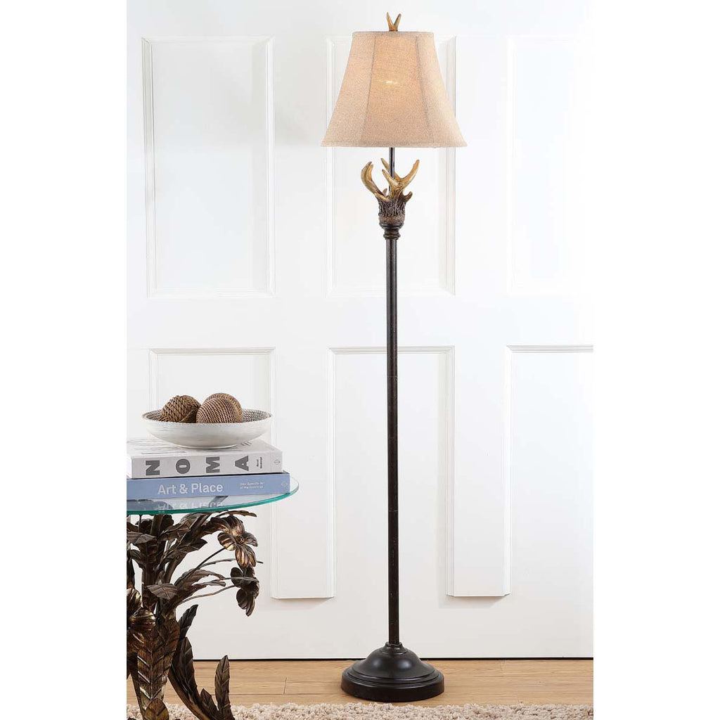 Safavieh Sundance 62 Inch H Faux Antler Floor Lamp-Brown