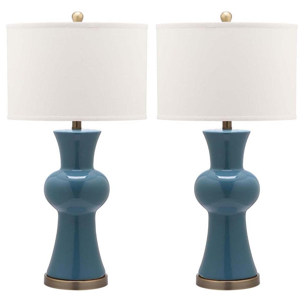 Safavieh Lola 30 Inch H Column Lamp-Blue (Set of 2)