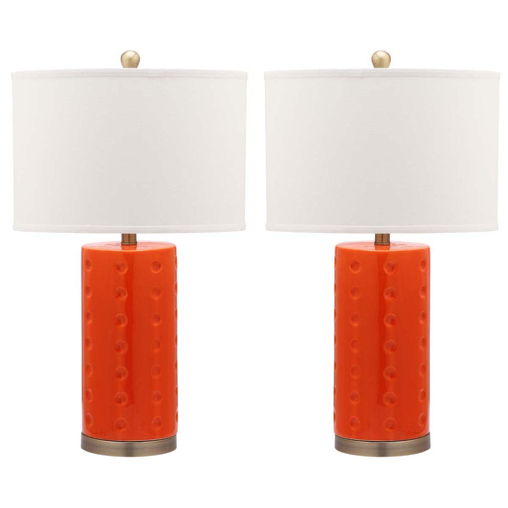 Safavieh Roxanne 26 Inch H Table Lamp-Orange (Set of 2)